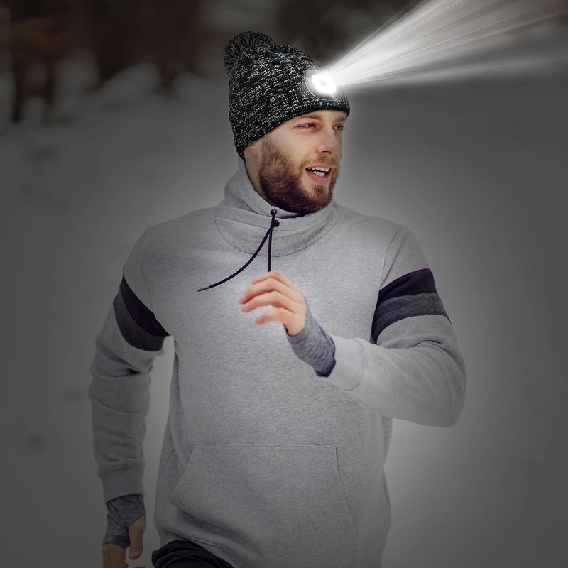 Etsfmoa Store Unisex Winter Beanie with The Light,Gifts for Men and Women,USB Rechargeable Headlamp Hat - Image 5